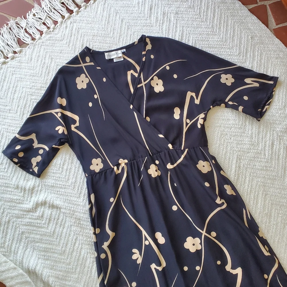 Vintage Robert Janan 100% Silk Saks Fifth Avenue Cocktail Dress - Picture 7 of 15
